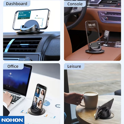 Car Phone Holder Dashboard Mount, 360° Rotation Cell Phone Holder for Car with Suction Cup & Silicone Anti-Slip Pad, Universal Phone Stand Compatible with iPhone 17 16 15 Samsung Galaxy & All Smartphones