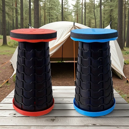2-Pack Collapsible Folding Stool – 400 lbs Capacity Portable Telescopic Camping Stool, Compact Storage for Travel, Camping, Hiking, Fishing & Backyard BBQ – Lightweight Plastic Seat, Men's Gift