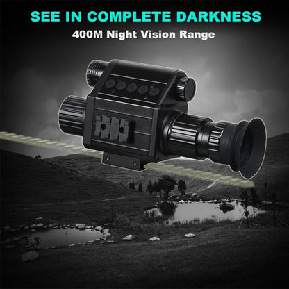 Digital Night Vision Scope for Hunting – Infrared Riflescope Monocular, 5X Zoom, HD 1080P Video Recording, 32GB TF Card & 2600mAh Battery, Built-In Reticle for Hunting, Camping & Wild Adventure