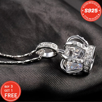 S925 Sterling Silver Crown Necklace for Women 18 Inch – 5A Cubic Zirconia Pendant, Hypoallergenic CZ Choker, Elegant Gift for Wife Girlfriend Mom Daughter Birthday Anniversary Christmas