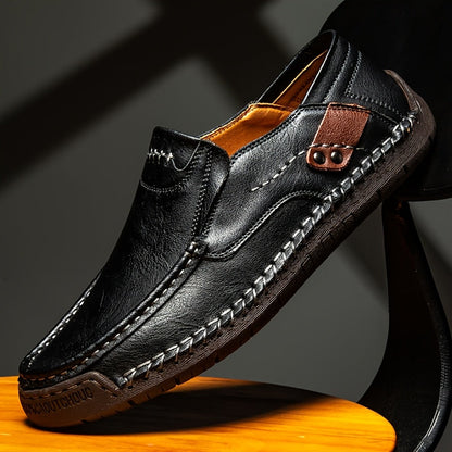 Men's Slip-On Loafers Lightweight Comfortable Casual Shoes for Driving Shopping Everyday Wear Flexible All-Season Footwear Black Light Brown Dark Brown Sizes US 3.5-12.5