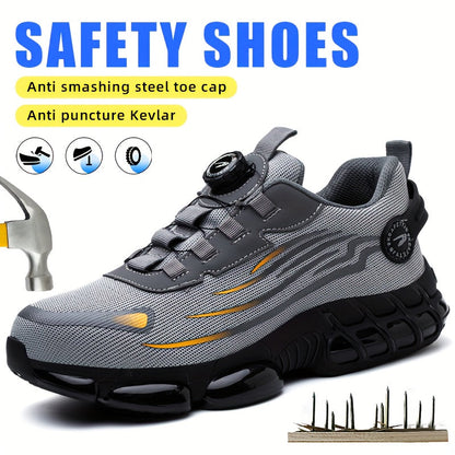 Steel Toe Work Shoes for Men Slip Resistant Safety Boots Breathable Composite Toe Sneakers Abrasion Resistant Construction Work Boots Black Dark Gray US 6-11