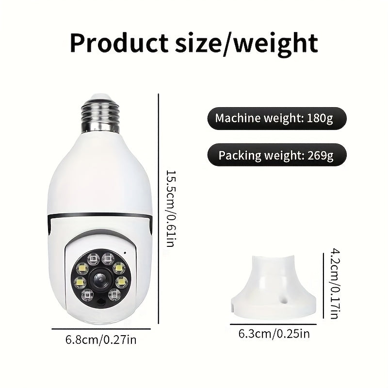 4-Pack WiFi Bulb Security Camera 1080P HD – 360° AI Motion Tracking, Smart PTZ, PIR Night Vision, Dual Band 2.4G/5G WiFi, App Control, Wall Mount – Indoor Home Surveillance Camera System