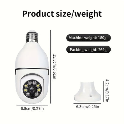 4-Pack WiFi Bulb Security Camera 1080P HD – 360° AI Motion Tracking, Smart PTZ, PIR Night Vision, Dual Band 2.4G/5G WiFi, App Control, Wall Mount – Indoor Home Surveillance Camera System