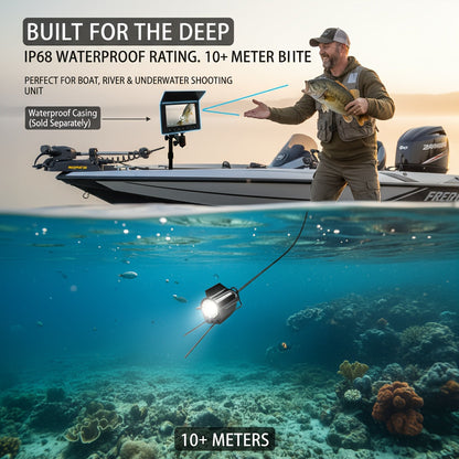 Fish Finder with HD Underwater Camera 4.3 Inch Screen 140° Wide Angle Lens Fish-Attracting Light – Portable Viewing Set for Ice Fishing Lake River Dock