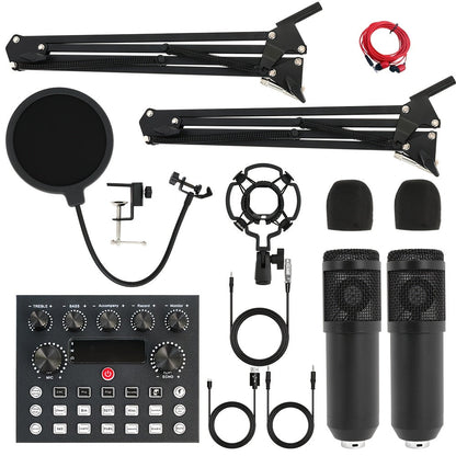 BM800 Condenser Microphone & Sound Card Recording Kit – Home Studio Bundle for Podcasting, Streaming, Voice Overs & Music, Compatible with PC, Smartphone & Tablet, Multiple Models Available