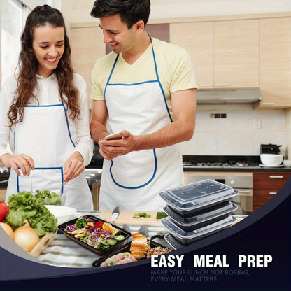 38oz Black Rectangular Meal Prep Containers 100/200 Pack Leakproof Stackable Disposable Food Storage Bento Box BPA Free Microwave Dishwasher Freezer Safe Takeout Lunch Picnic