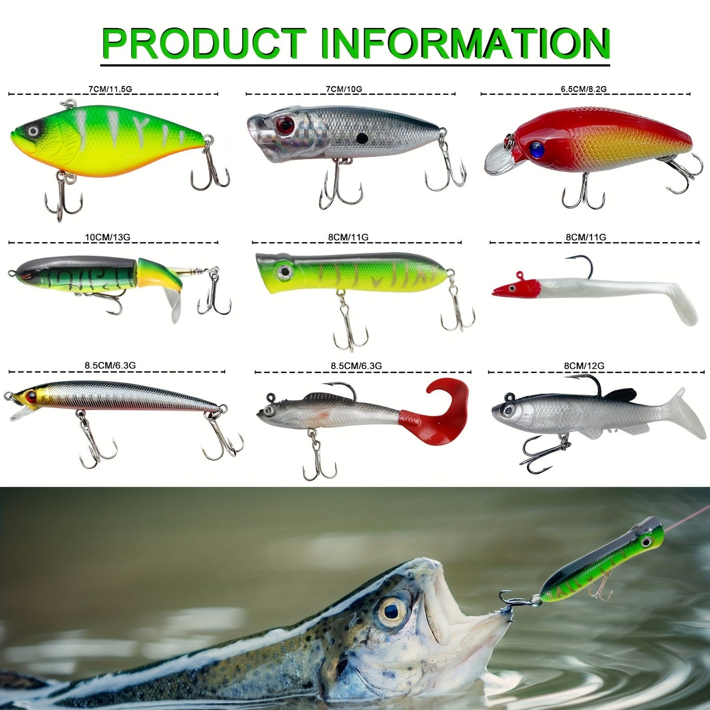 346pcs Fishing Lures Kit with Tackle Box – Crankbaits, Minnow, Spinnerbaits, Soft Baits, Jigs, Hooks, Weights & Sinkers for Freshwater Saltwater Fishing, Complete Tackle Set Gift for Men