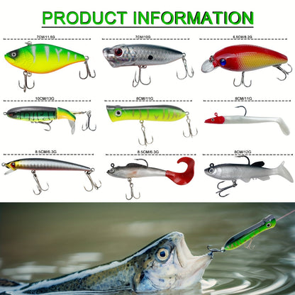346pcs Fishing Lures Kit with Tackle Box – Crankbaits, Minnow, Spinnerbaits, Soft Baits, Jigs, Hooks, Weights & Sinkers for Freshwater Saltwater Fishing, Complete Tackle Set Gift for Men