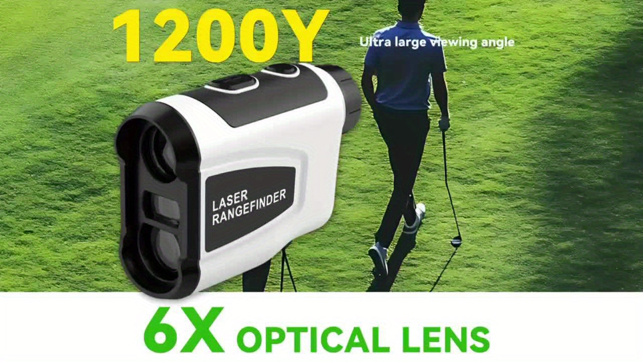 1200 Yard Laser Golf Rangefinder 6X Magnification Slope Switch Pulse Vibration Target Lock Type-C Rechargeable – Trajectory Compensation for Golf & Hunting