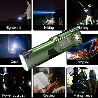 Rechargeable EDC Flat Flashlight 3000 Lumens – Tactical LED UV Flashlight 8 Modes 100M Range, Aluminum Body Digital Display, USB Rechargeable 18650 Battery, Camping Hiking Emergency Gift for Men