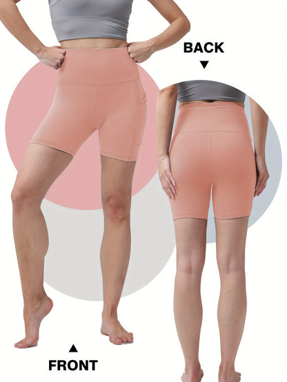 Women's Butt Lifting Yoga Shorts High Waist – Tummy Control Workout Shorts for Gym Fitness Running Cycling – Anti-Chafing Sports Shorts with Inner Safety Lining, Sizes S-XXL