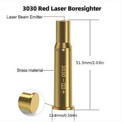Red Laser Bore Sighter Multi-Caliber Firearm Sight Alignment Tool for 9mm 223rem 308win 45ACP 7.62 40SW 30-06 38SPL 12GA 44Mag 6.5mm, Copper Alloy Barrel Mount, 3 Battery Sets Included – Rifle Pistol Shotgun Accessory