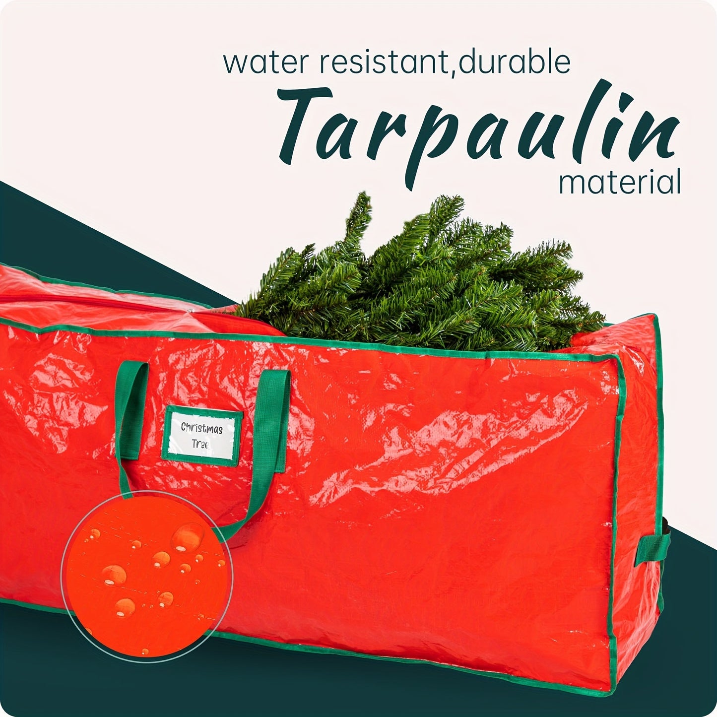 Christmas Tree Storage Bag for 7.5ft Trees – Heavy Duty Extra Large Xmas Holiday Tree Bag with Dual Zippers, Reinforced Handles & Wide Opening for Easy Storage, Red