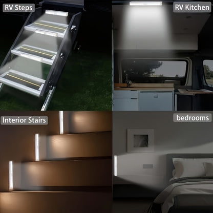 LED Motion Sensor Cabinet Lights USB Rechargeable 6 9 12pcs Wireless Night Light 3 Adjustable Modes for Bedroom Staircase Kitchen Closet Under Cabinet Bedside Reading Hallway Home Lighting