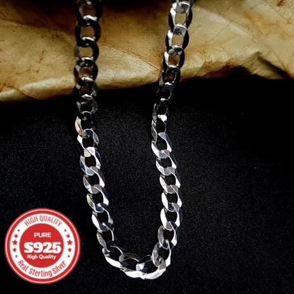 S925 Sterling Silver Cuban Chain Necklace for Men – 6mm & 10mm Wide, 18 to 24 Inch, Handcrafted Heavyweight Bold Link Chain, Durable Everyday & Special Occasion Jewelry