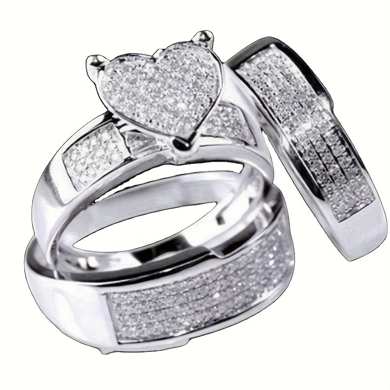 9 Piece Princess Cut Cubic Zirconia Bridal Wedding Ring Set for Women – Stackable Engagement Rings, Classic Jewelry Gift for Girlfriend & Wife