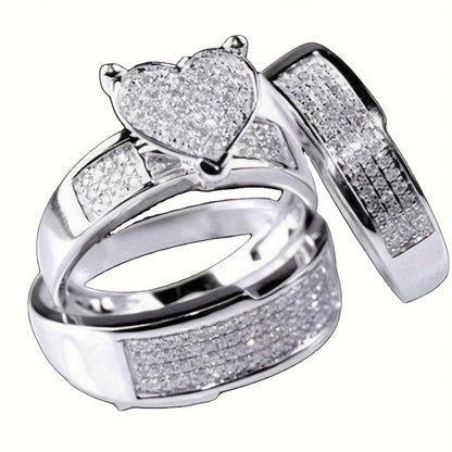 9 Piece Princess Cut Cubic Zirconia Bridal Wedding Ring Set for Women – Stackable Engagement Rings, Classic Jewelry Gift for Girlfriend & Wife