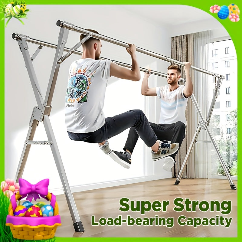 Clothes Drying Rack Stainless Steel 63" & 78.7" Retractable Foldable Heavy Duty Laundry Drying Rack, Collapsible Indoor Outdoor Clothesline with Adjustable Length for Balcony Bedroom Laundry Room