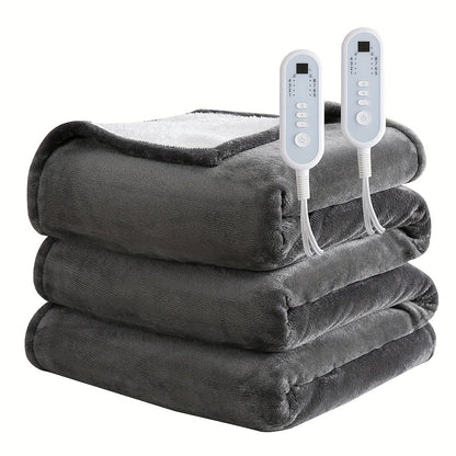 Electric Heated Blanket Flannel Extra Large with 8 Temperature Levels 10-Hour Auto-Off PTC+NTC Overheat Protection Machine Washable – Throw Twin Full Queen King Sizes