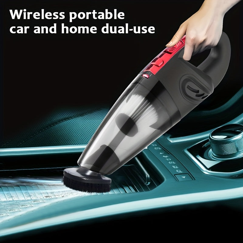 Handheld Car Vacuum Cleaner 4200PA 1800mAh Rechargeable Low Noise 4 Accessories for Car Home Pet Hair Pink Gift for Women