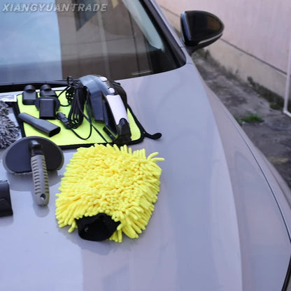 Car Wash Detailing Kit 19 or 41 Piece Handheld Vacuum Collapsible Bucket Tire Brush Windshield Tool Snow Shovel Cleaning Gel Complete Car Care Set Yellow Pink