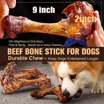 Long-Lasting Beef Bone Dog Chews Large Beef Flavor Chew Bones for Medium and Large Dogs Natural Daily Reward Treats for Indoor and Outdoor Snack Time Pet Dental Chews