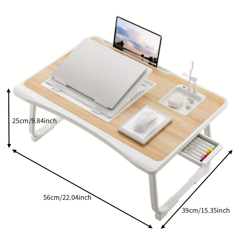 Foldable Laptop Bed Tray Table Portable Lap Desk Stand for Eating Reading Writing on Bed Sofa Floor – Sturdy & Lightweight
