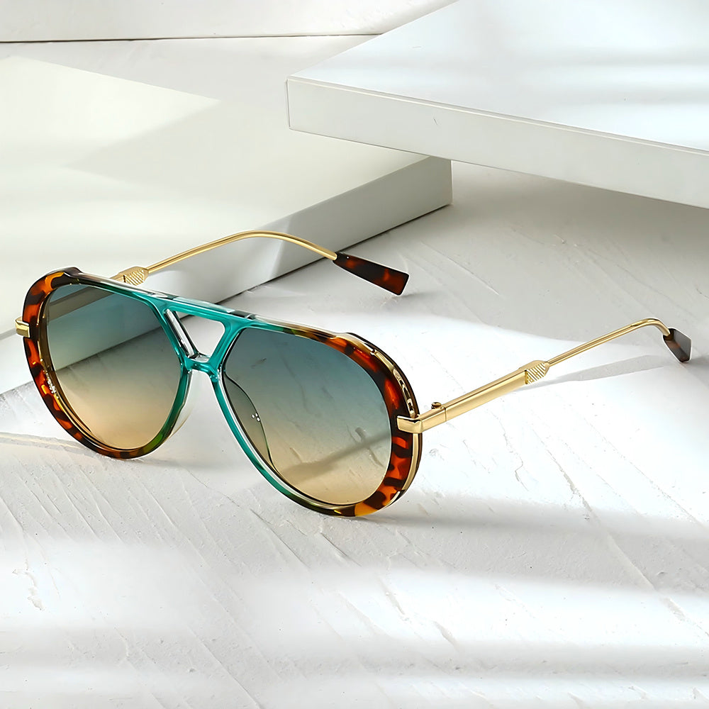 Round Double Bridge Colorful Sunglasses for Women – Retro Circle Frame UV Protection Shades, Trendy Summer Festival Eyewear & Birthday Gift for Her