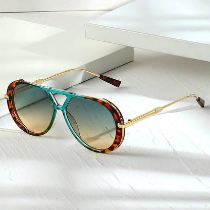 Round Double Bridge Colorful Sunglasses for Women – Retro Circle Frame UV Protection Shades, Trendy Summer Festival Eyewear & Birthday Gift for Her