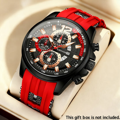 Men's Casual Quartz Watch Silicone Strap Date Display Sporty Analog Wristwatch – 11 Colors, Lightweight Fashion Watch for Men, Perfect Gift for Him Birthday Christmas Thanksgiving