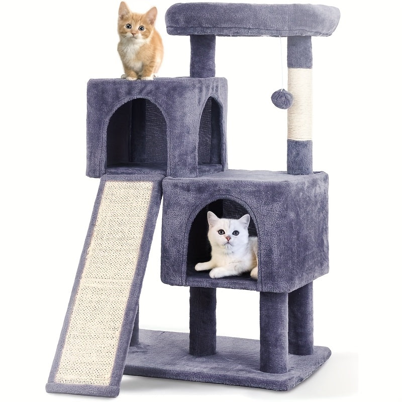 Multi-Level Cat Tree Tower with Scratching Post, Perches & Plush Apartments – Space-Saving Indoor Cat Climbing Frame & Activity Center, Heights 36–80 Inch, 6 Colors