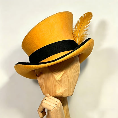 100% Wool Felt Fedora Hat with Ribbon for Women & Men – Adjustable Asymmetrical Top Hat for Church Parties Weddings, Elegant Fashion Headwear in 10 Colors, Perfect Christmas Gift