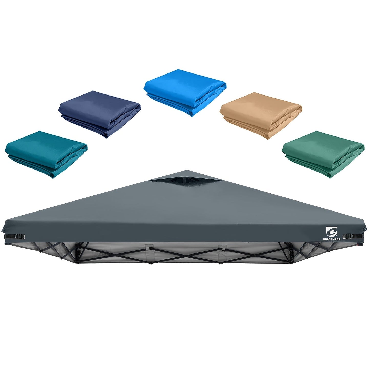 10x10 Pop Up Canopy Replacement Top Cover with Air Vent – Waterproof UV-Resistant Canopy Top for Straight Leg Tents, All-Season Outdoor Sun Shade for Garden, Patio & Camping, 11 Colors (Top Only)