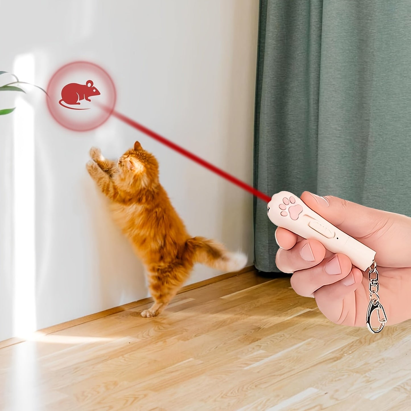 7-in-1 Interactive Cat Teaser Toy USB Rechargeable – 7 Play Modes for Indoor Cats & Dogs, Chasing Exercise Toy, Includes Free Bonus Mouse Toy, Great Christmas & Birthday Gift for Pets