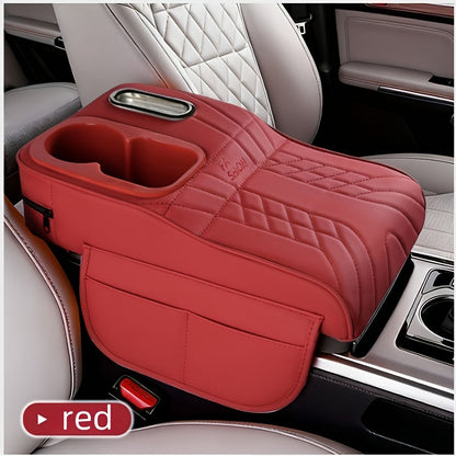 Car Center Console Tray Organizer Raised Design Tissue Box Holder Cup Holder Non-Slip Storage Mat Universal Fit 6 Colors Black Orange Red Brown Beige