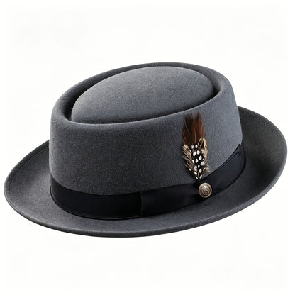 Adjustable Premium Wool Pork Pie Hat for Men Women – Lightweight Unisex Fedora Style, 5 Colors, Perfect for Parties, Weddings, Festivals, Christmas & Valentine's Day Gift
