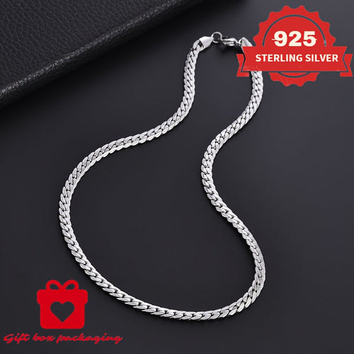 925 Sterling Silver Snake Chain Necklace Handmade for Men & Women – Dainty Serpentine Link, Gift Box Included, 18–24 Inch, Perfect Birthday, Christmas & Valentine’s Day Gift (6.25g)
