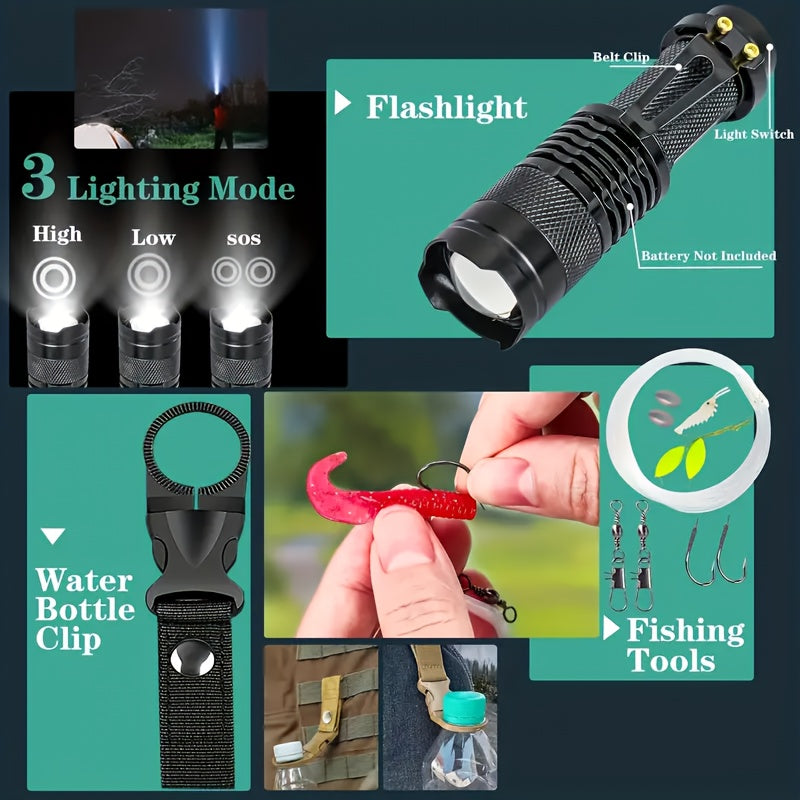 36-Piece Outdoor Survival Kit - Emergency Camping Gear Set with First Aid Tools for Hiking, Backpacking, Adventure & Wilderness Survival, Great Gift for Outdoor Enthusiasts