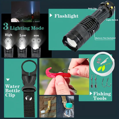 36-Piece Outdoor Survival Kit - Emergency Camping Gear Set with First Aid Tools for Hiking, Backpacking, Adventure & Wilderness Survival, Great Gift for Outdoor Enthusiasts