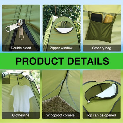 Portable Pop-Up Camping Shower Tent Privacy Shelter – Lightweight Waterproof Changing Room, Outdoor Toilet Tent for Camping, Hiking, Beach & Backpacking, Quick Setup Privacy Pod