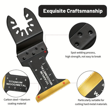 Titanium Oscillating Saw Blades Universal Quick Release Multi Tool Blades Set – 18/28/36/50 Pcs, Cuts Metal, Wood & Plastic, Compatible with Dewalt, Makita, Bosch & More