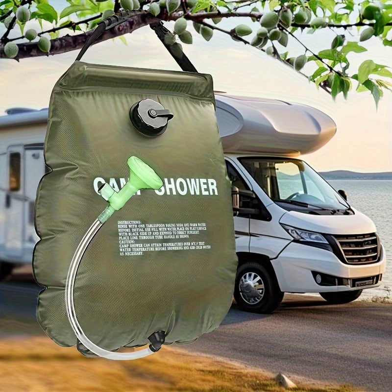 Portable Camping Shower Bag 5.28 Gallon | Solar Heated Outdoor Shower with Adjustable Hose | Lightweight Durable PVC | Perfect for Camping Beach RV Backyard | 20L