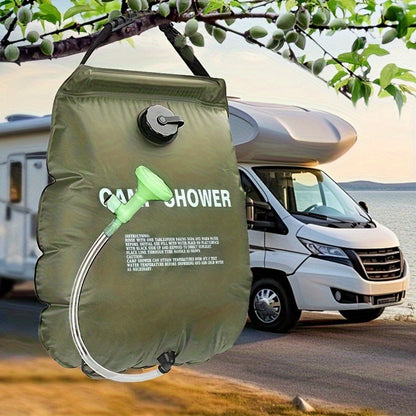 Portable Camping Shower Bag 5.28 Gallon | Solar Heated Outdoor Shower with Adjustable Hose | Lightweight Durable PVC | Perfect for Camping Beach RV Backyard | 20L