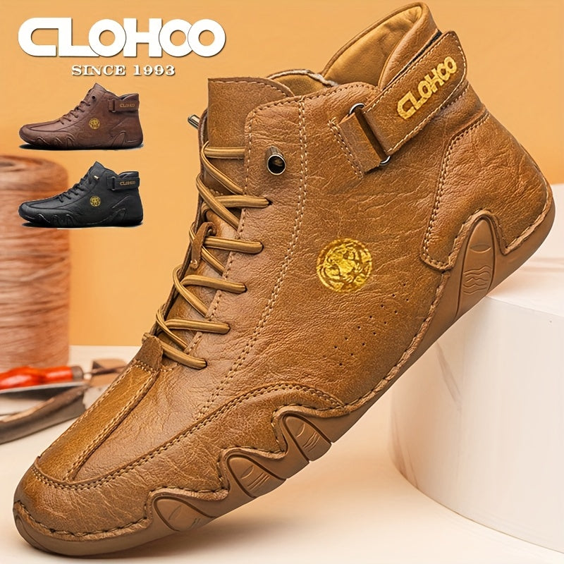 Men's High-Top Sneakers Breathable Lace-Up Casual Shoes Soft Rubber Sole Non-Slip Outdoor Walking Shoes for Men US 7-12 Multiple Colors