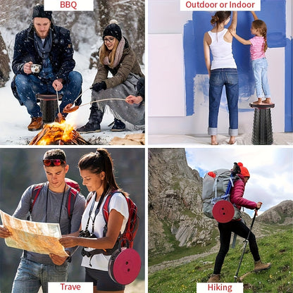 Folding Telescoping Stool with Bottom Lock Buckle – Portable Collapsible Retractable Seat, 660 lbs Heavy Duty Load Bearing, for Fishing, Hiking, Camping & Outdoor Activities, Multiple Colors