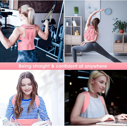 Posture Corrector Back Brace for Women & Men – Adjustable Breathable Shoulder Lumbar Support Straightener Belt for Upper & Lower Back Pain Relief, Waist 25–29 Inch