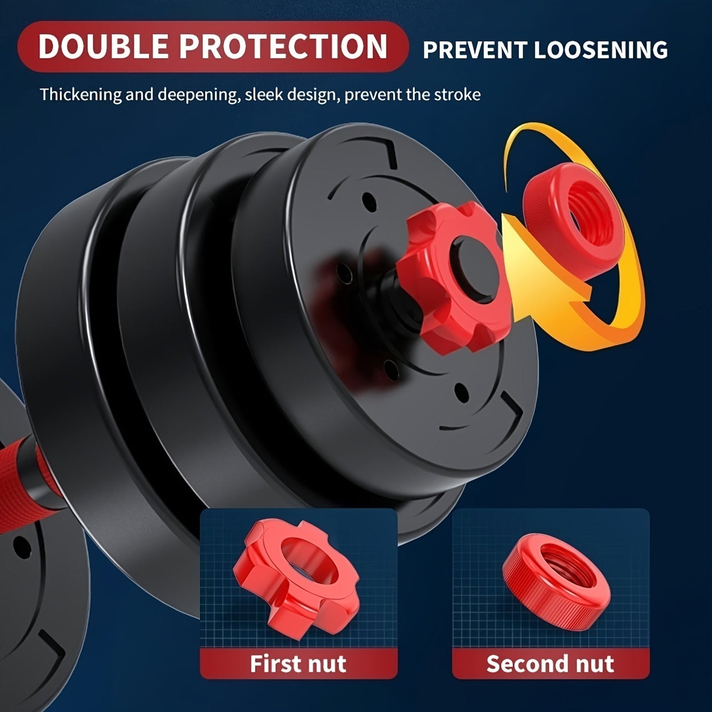 Adjustable Dumbbell Set 22LB & 44LB for Men & Women – Free Weight Home Gym Equipment with Barbell Connector & Bumper Plates for Strength Training, Muscle Building & Fitness Workouts