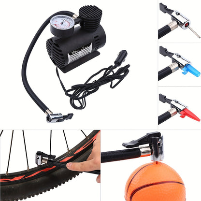 12V 300 PSI Compact Air Compressor Pump – Portable Car Tire Inflator for Cars, Bikes, Motorcycles & Balls, Plugs into Car Cigarette Lighter, No Battery Needed | Velora