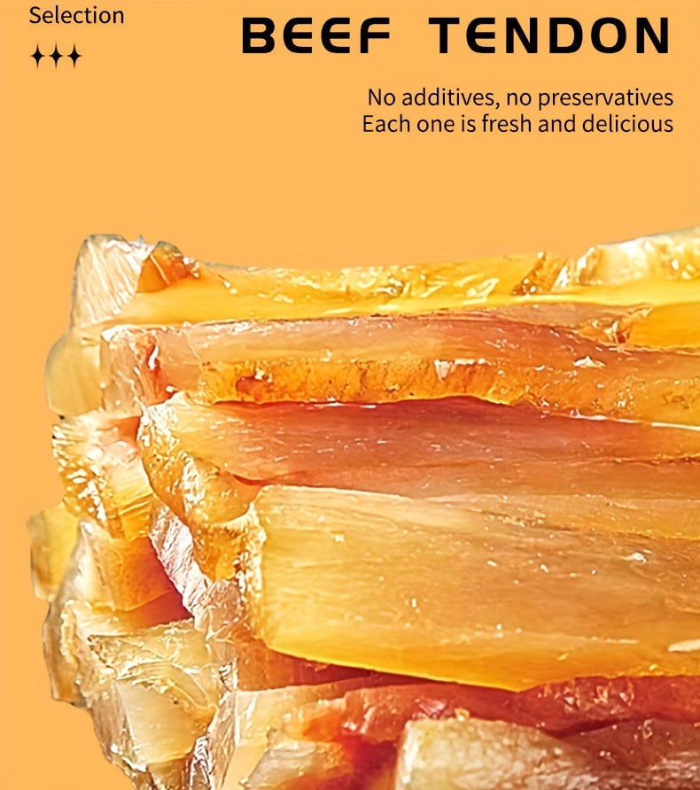 Dried Beef Tendon Dog Chews Natural High-Protein Jerky Treats & Chew Sticks for Training Rewards, All Breeds, 250g / 500g 2-Pack Options